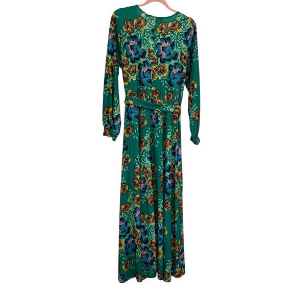 Eloquii Printed Wrap Maxi Dress Size 14 Tropical Resort Vacation Stretch - Picture 9 of 11